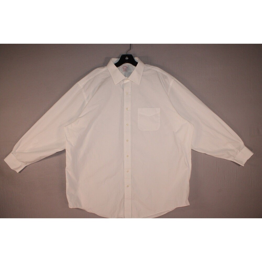 Brooks Brothers Madison Men's 18 1/2 36 White Cotton Long Sleeve Dress Shirt